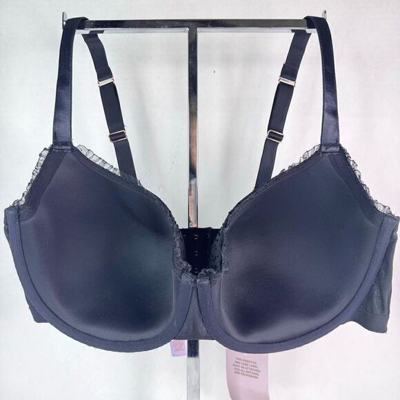 New! Savage Fenty Lingerie by Rihanna Full Coverage Polka Dot Black Bra SZ 46DD - Picture 4 of 7